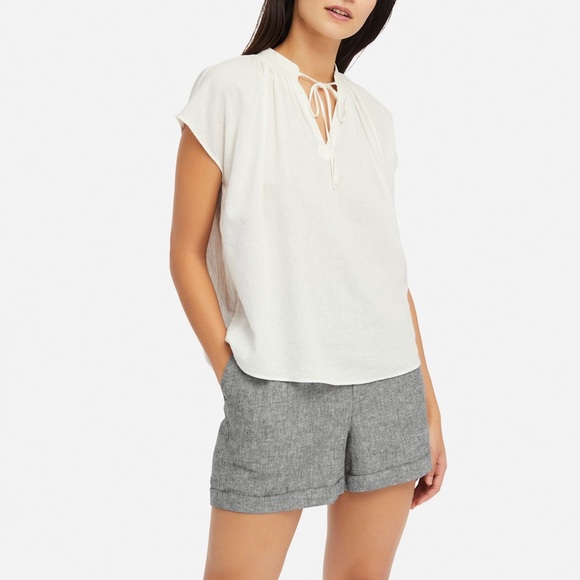 Uniqlo Chambray Linen Cotton Blend Elastic Waist Shorts - Picture 7 of 7